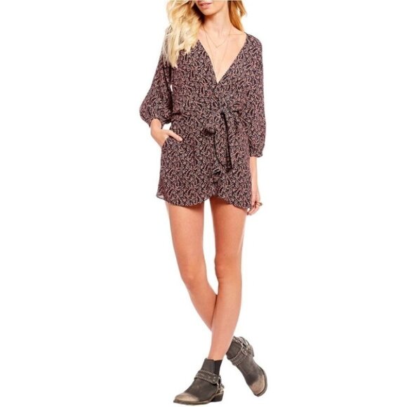 𝅺Free People Floral Clara Liberty Floral Mini Dress Small - Picture 1 of 6